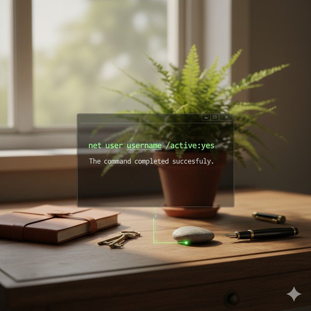 Using Command Prompt (net user command)